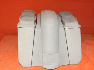 Honda VTX 1300 / 1800 5" Extended Stretched Saddlebags Rear Fender No Cut Outs Dual 6.5" Speaker Lids
