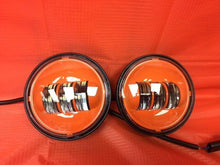 Load image into Gallery viewer, 4.5&quot; Auxiliary DAYMAKER ORANGE Spot Passing HID LED Fog Lights Bulb Motorcycle Harley AUX PAIR 4-1/2&quot;