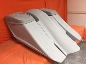 Harley Davidson 6" Trendsetter Extended Saddlebag Fender Kit - No Cut Outs Dual 6 X 9 Speaker Lids / 2014