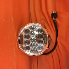 Load image into Gallery viewer, 7&quot; DAYMAKER 75W CHROME Projector HID LED Light Bulb Headlight Motorcycle Harley with PINK HALO