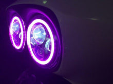 Load image into Gallery viewer, DUAL 7&quot; DAYMAKER 2014  PINK HALO LED Replacement ROAD GLIDE Black Light Bulb Headlight Harley Bezel
