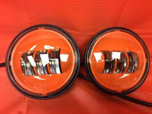 Load image into Gallery viewer, 4.5&quot; Auxiliary DAYMAKER ORANGE Spot Passing HID LED Fog Lights Bulb Motorcycle Harley AUX PAIR 4-1/2&quot;
