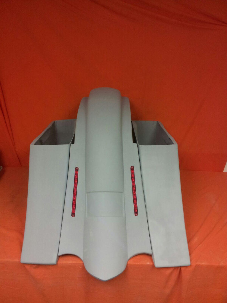 Harley Davidson 6 Heritage Softail Out & Down Extended Saddlebags No Lids LED Fender No Cutouts