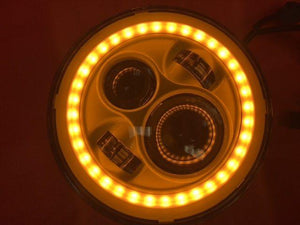 7" DAYMAKER Kawasaki Vulcan Nomad 800 Black With Amber Halo HID LED Light Bulb Headlight Motorcycle