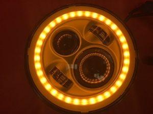 7" DAYMAKER Kawasaki Vulcan Nomad 800 Chrome With Amber Halo HID LED Light Bulb Headlight Motorcycle