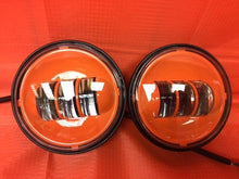 Load image into Gallery viewer, 4.5&quot; Auxiliary DAYMAKER ORANGE Spot Passing HID LED Fog Lights Bulb Motorcycle Harley AUX PAIR 4-1/2&quot;