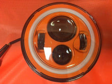 Load image into Gallery viewer, 7&quot; DAYMAKER Replacement ORANGE With Orange Halo Projector HID LED Light Bulb Headlight Motorcycle Harley