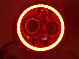 7" DAYMAKER Kawasaki Vulcan Nomad 800 Chrome With Red Halo HID LED Light Bulb Headlight Motorcycle