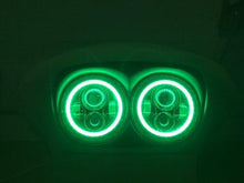 Load image into Gallery viewer, DUAL 7&quot; GREEN DAYMAKER 2014  GREEN HALO LED ROAD GLIDE Black Light Bulb Headlight Harley Bezel