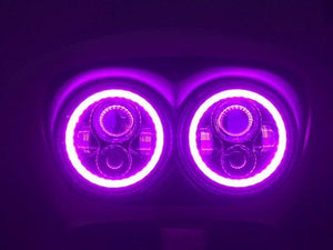 DUAL 7" DAYMAKER 2014  PINK HALO LED Replacement ROAD GLIDE Black Light Bulb Headlight Harley Bezel