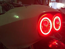 Load image into Gallery viewer, DUAL 7&quot; DAYMAKER 2014  RED HALO LED Replacement ROAD GLIDE Chrome Light Bulb Headlight Harley Bezel
