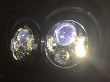 Load image into Gallery viewer, DUAL 7&quot; DAYMAKER 2014  HID LED Replacement ROAD GLIDE Chrome Light Bulb Headlight Harley Bezel