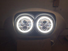 Load image into Gallery viewer, DUAL 7&quot; DAYMAKER 2014  WHITE HALO LED Replacement ROAD GLIDE Black Light Bulb Headlight Harley Bezel