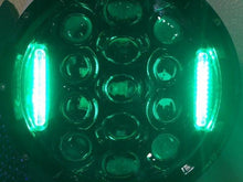 Load image into Gallery viewer, 7&quot; DAYMAKER 75W BLACK Projector HID LED Light Bulb Headlight Motorcycle Harley with GREEN HALO