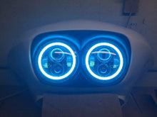 Load image into Gallery viewer, DUAL 7&quot; DAYMAKER 2014  BLUE HALO LED Replacement ROAD GLIDE Chrome Light Bulb Headlight Harley Bezel