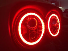 Load image into Gallery viewer, DUAL 7&quot; DAYMAKER RED HALO LED Replacement ROAD GLIDE Chrome Light Bulb Headlight Motorcycle Harley Bezel