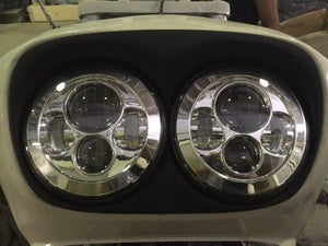 DUAL 7" DAYMAKER 2014  HID LED Replacement ROAD GLIDE Chrome Light Bulb Headlight Harley Bezel