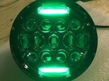 Load image into Gallery viewer, 7&quot; DAYMAKER 75W BLACK Projector HID LED Light Bulb Headlight Motorcycle Harley with GREEN HALO