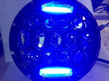 Load image into Gallery viewer, 7&quot; DAYMAKER 75W BLACK Projector HID LED Light Bulb Headlight Motorcycle Harley with BLUE HALO