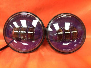 4.5" Auxiliary DAYMAKER PURPLE Spot Passing HID LED Fog Lights Bulb Motorcycle Harley AUX PAIR 4-1/2"