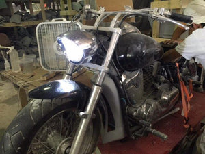 Honda VTX 1300 / 1800 C / R / S - 5 3/4" DAYMAKER Halo Chrome HID LED Light Bulb Headlight Motorcycle 5.75" Mount