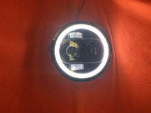 Load image into Gallery viewer, 5 3/4&quot; DAYMAKER With FULL Halo Replacement Black Projector HID LED Light Bulb Headlight Motorcycle Harley 5.75&quot;