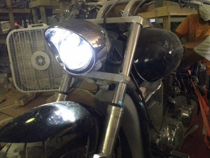 Honda VTX 1300 / 1800 C / R / S - 5 3/4" DAYMAKER Chrome HID LED Light Bulb Headlight Motorcycle 5.75" Mount