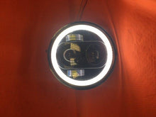 Load image into Gallery viewer, 5 3/4&quot; DAYMAKER With FULL Halo Replacement Black Projector HID LED Light Bulb Headlight Motorcycle Harley 5.75&quot;