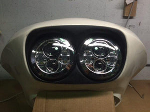 DUAL 7" DAYMAKER 2014  HID LED Replacement ROAD GLIDE Chrome Light Bulb Headlight Harley Bezel