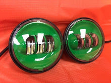 Load image into Gallery viewer, 4.5&quot; Auxiliary DAYMAKER GREEN Spot Passing HID LED Fog Lights Bulb Motorcycle Harley AUX PAIR 4-1/2&quot;