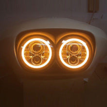 Load image into Gallery viewer, DUAL 7&quot; DAYMAKER ORANGE HALO LED Replacement ROAD GLIDE Chrome Light Bulb Headlight Motorcycle Harley Bezel