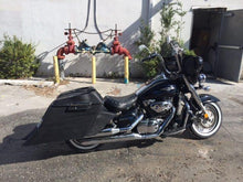 Load image into Gallery viewer, Suzuki C50 / C90 Boulevard 6&quot; Out &amp; Down Saddlebags Fender, No Cut Outs Lids &amp; Rail Kit