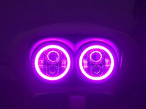 DUAL 7" DAYMAKER 2014  PINK HALO LED Replacement ROAD GLIDE Chrome Light Bulb Headlight Harley Bezel
