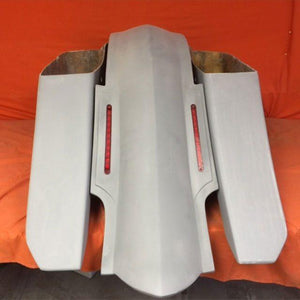 Harley Davidson 6" Trendsetter Extended Saddlebag LED Fender Kit - No Cut Outs No Lids / 2014