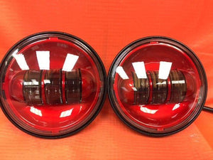 4.5" Auxiliary DAYMAKER RED Spot Passing HID LED Fog Lights Bulb Motorcycle Harley AUX PAIR 4-1/2"