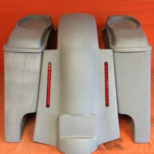 Load image into Gallery viewer, Harley Davidson 4" Extended Stretched Saddlebags 6 x 9 Speaker Lids &amp; Replacement LED Fender 89 - 08
