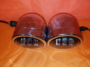 Harley Chrome Dual Twin DAYMAKER Headlights with Bracket Light Bar for FAT BOB STREET BOB DYNA