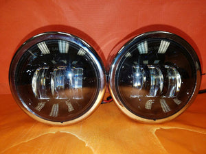 Harley Chrome Dual Twin DAYMAKER Headlights with Bracket Light Bar for FAT BOB STREET BOB DYNA