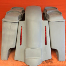 Load image into Gallery viewer, Harley Davidson 4" Extended Stretched Saddlebags Dual 6.5 Speaker Lids &amp; Replacement LED Fender 89 - 08
