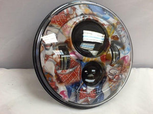 7" DAYMAKER Replacement Clownin Design Projector HID LED Light Bulb Headlight Motorcycle Harley