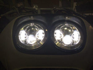 DUAL 7" DAYMAKER 2014  HID LED Replacement ROAD GLIDE Chrome Light Bulb Headlight Harley Bezel