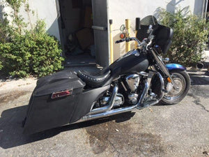 Yamaha Roadstar 1999 - 2007 6" Extended Stretched Saddlebags & Side Covers Rear LED Fender & lids No Cut Outs