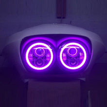 Load image into Gallery viewer, DUAL 7&quot; DAYMAKER 2014  PINK HALO LED Replacement ROAD GLIDE Black Light Bulb Headlight Harley Bezel