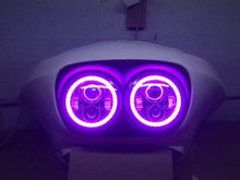 Load image into Gallery viewer, DUAL 7&quot; DAYMAKER 2014  PINK HALO LED Replacement ROAD GLIDE Chrome Light Bulb Headlight Harley Bezel