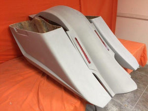 Harley Davidson 6" Trendsetter Extended Saddlebag LED Fender Kit - No Cut Outs No Lids / 2014