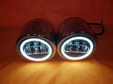 Load image into Gallery viewer, Harley Chrome Dual Twin DAYMAKER Headlights with Bracket Light Bar for FAT BOB STREET BOB DYNA - White Halo