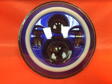 Load image into Gallery viewer, 7&quot; DAYMAKER Replacement BLUE With BLUE Halo Projector HID LED Light Bulb Headlight Motorcycle Harley