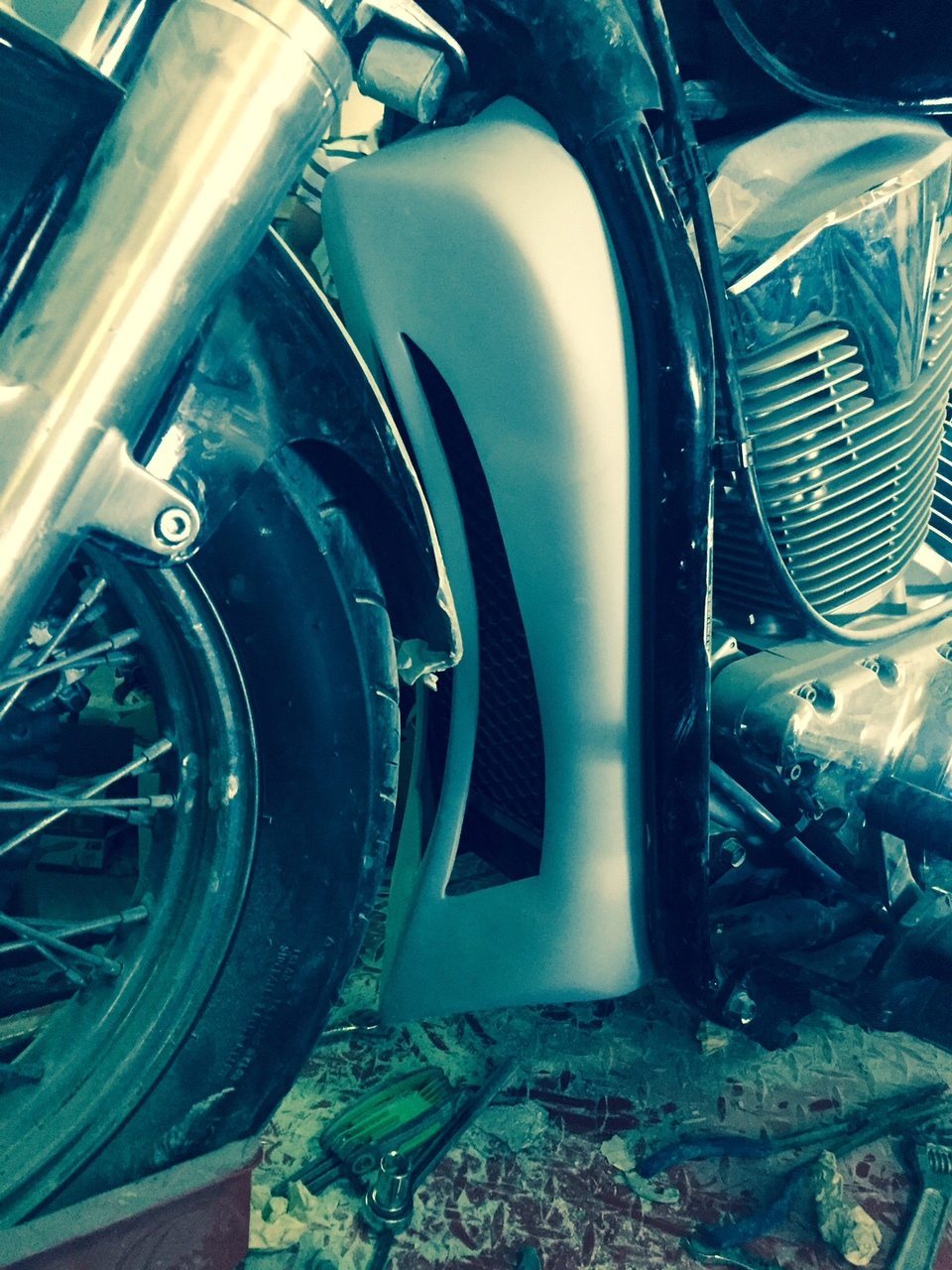 Honda VTX 1800 / 1300 Custom Front Chin Spoiler Radiator Guard ...