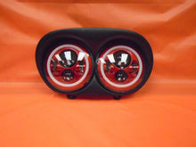 Load image into Gallery viewer, DUAL 7&quot; RED DAYMAKER 2014  RED HALO LED ROAD GLIDE Black Light Bulb Headlight Harley Bezel