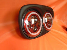Load image into Gallery viewer, DUAL 7&quot; RED DAYMAKER RED HALO LED ROAD GLIDE Black Light Bulb Headlight Motorcycle Harley Bezel